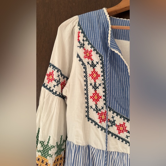 🌴 FARM Rio x Anthropologie Pineapple Beach Embroidered Maxi Dress 🍍 - Picture 12 of 14